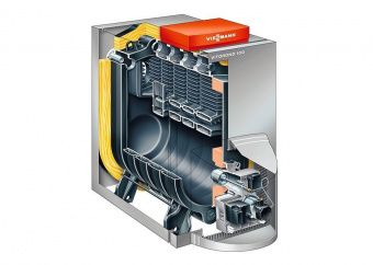 Газовый котёл отопления Viessmann Vitorond 100 50 кВт Vitotronic 200/КO2B (погодозависимая автоматика), без горелки