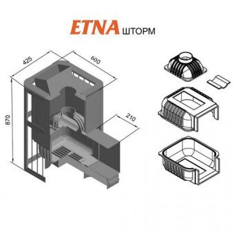 Банная печь Etna Шторм 24 (ДТ-4С)
