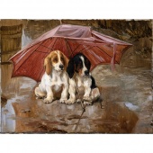 Инфракрасный обогреватель-картина "Две собаки под зонтом" (0,5 кВт)