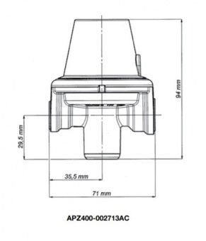 Регулятор 1-ой ступени тип APZ400 с регулируемым выходным давлением 0,75 бар (расход 40 кг/ч)