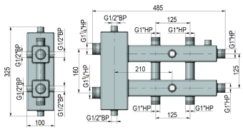 Котёл отопления Гидравлический разделитель совмещённый с коллектором ГРК-3 для частного дома